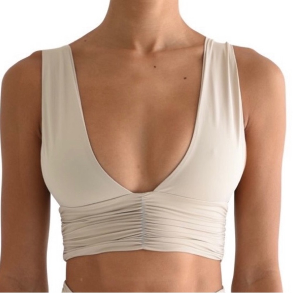 Riot Swim Brea bikini top medium coconut nude color